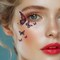 Wrapables Waterproof Glitter Butterfly Temporary Face Tattoos for Women, Eye and Facial Makeup for Parties, Beach, Festivals (10 Sheets)